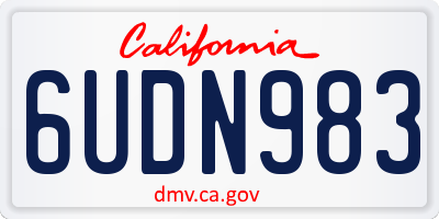 CA license plate 6UDN983
