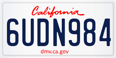 CA license plate 6UDN984