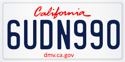 CA license plate 6UDN990