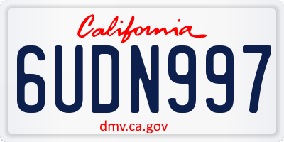 CA license plate 6UDN997