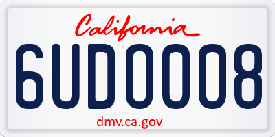 CA license plate 6UDO008