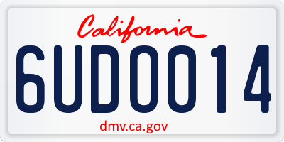 CA license plate 6UDO014