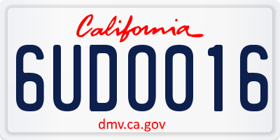 CA license plate 6UDO016