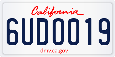 CA license plate 6UDO019