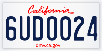 CA license plate 6UDO024