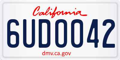CA license plate 6UDO042