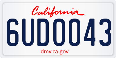 CA license plate 6UDO043