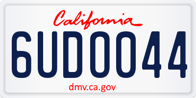 CA license plate 6UDO044