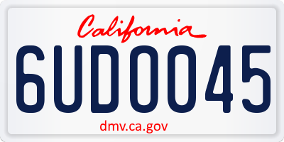 CA license plate 6UDO045