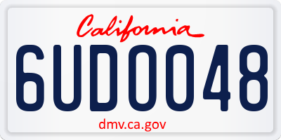 CA license plate 6UDO048