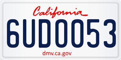 CA license plate 6UDO053