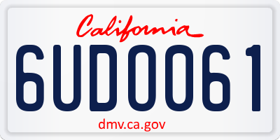 CA license plate 6UDO061