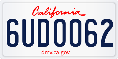 CA license plate 6UDO062