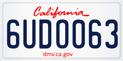 CA license plate 6UDO063