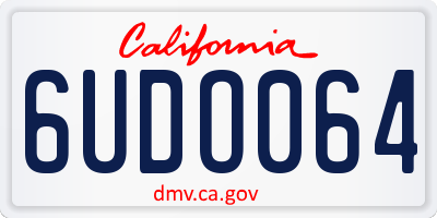 CA license plate 6UDO064