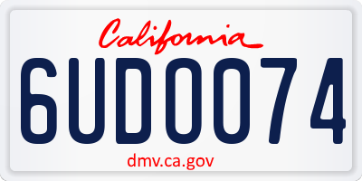 CA license plate 6UDO074