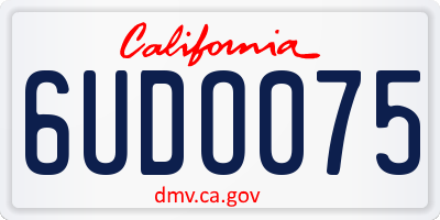 CA license plate 6UDO075