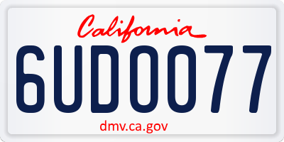 CA license plate 6UDO077