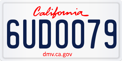 CA license plate 6UDO079