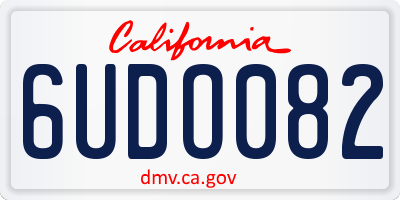CA license plate 6UDO082