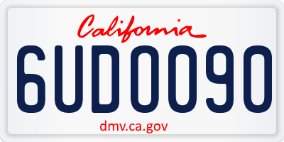 CA license plate 6UDO090