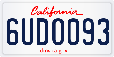 CA license plate 6UDO093