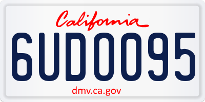CA license plate 6UDO095
