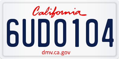CA license plate 6UDO104