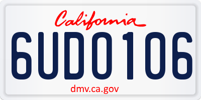 CA license plate 6UDO106