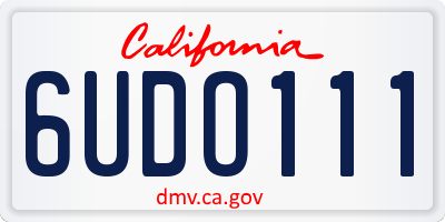 CA license plate 6UDO111