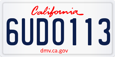 CA license plate 6UDO113