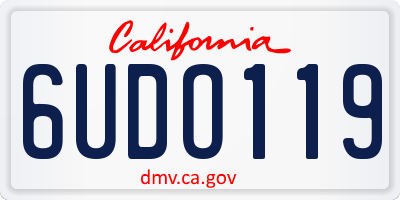 CA license plate 6UDO119