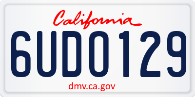 CA license plate 6UDO129