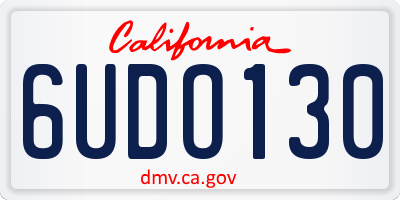 CA license plate 6UDO130