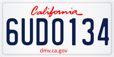 CA license plate 6UDO134