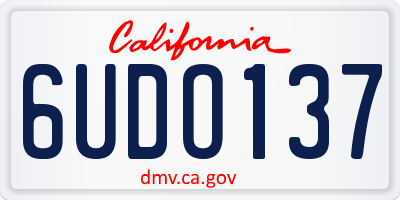CA license plate 6UDO137