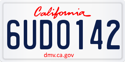 CA license plate 6UDO142