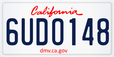 CA license plate 6UDO148