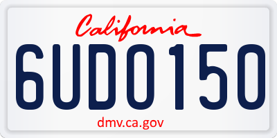 CA license plate 6UDO150