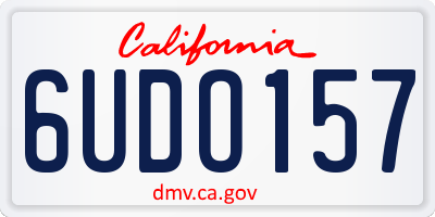 CA license plate 6UDO157