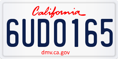 CA license plate 6UDO165