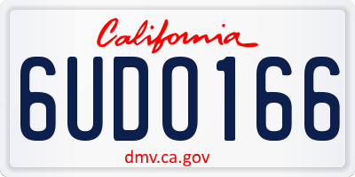 CA license plate 6UDO166