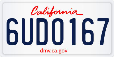 CA license plate 6UDO167