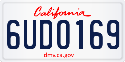 CA license plate 6UDO169