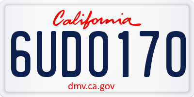 CA license plate 6UDO170