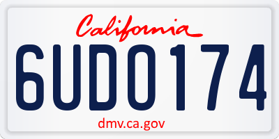 CA license plate 6UDO174