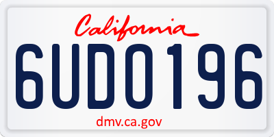 CA license plate 6UDO196