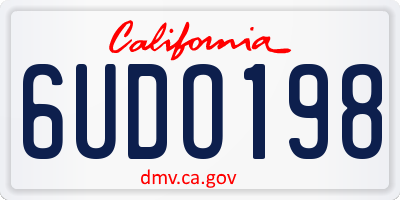 CA license plate 6UDO198