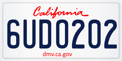 CA license plate 6UDO202
