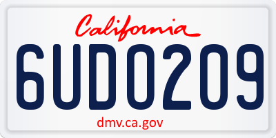 CA license plate 6UDO209
